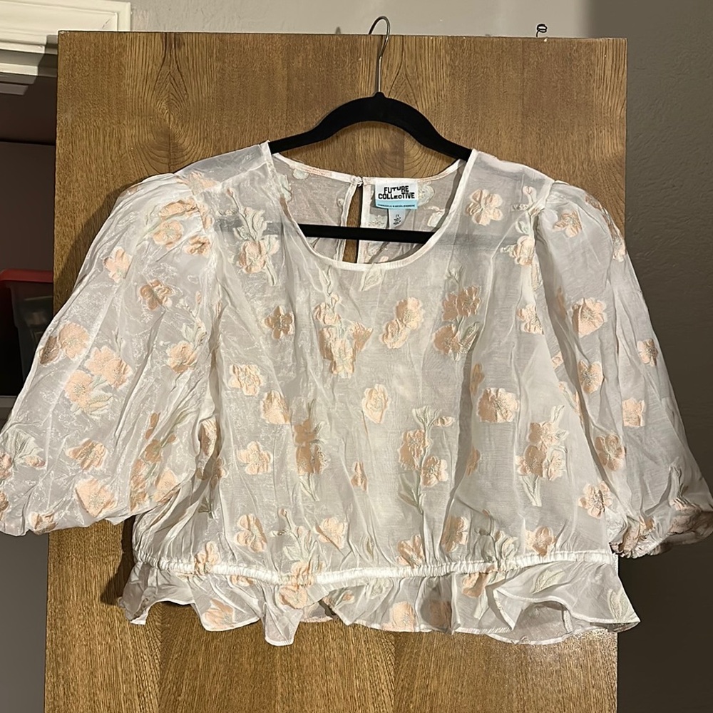 Delicate White Floral Top